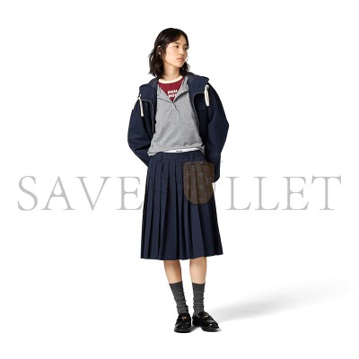 MIU MIU COTTON PLAIN KNIT HENLEY SWEATER MJNA18